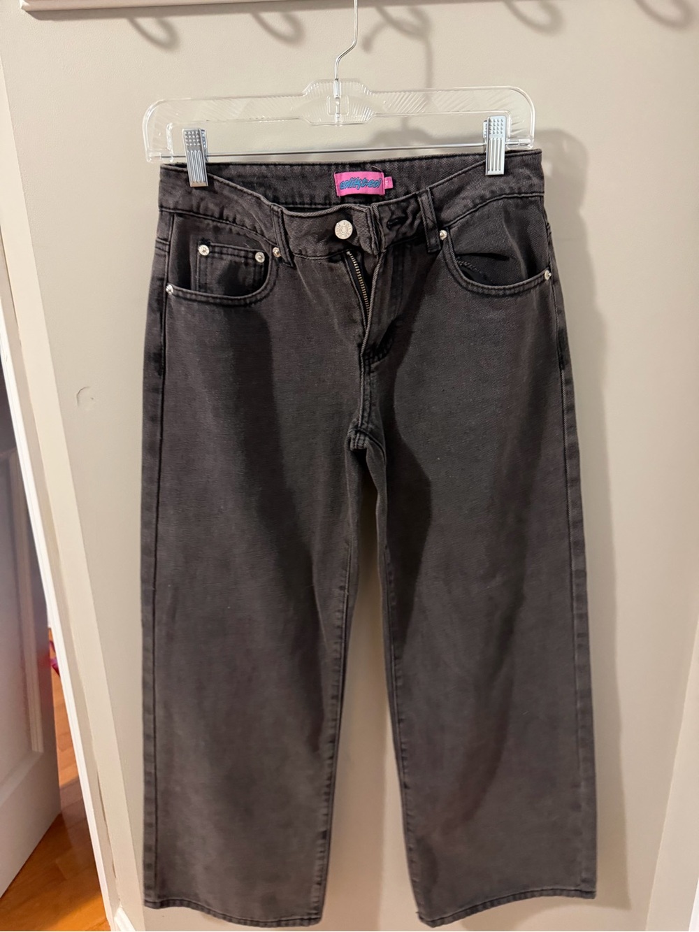 Edited xs low waisted Wide Leg Black Jeans NEVER WORN